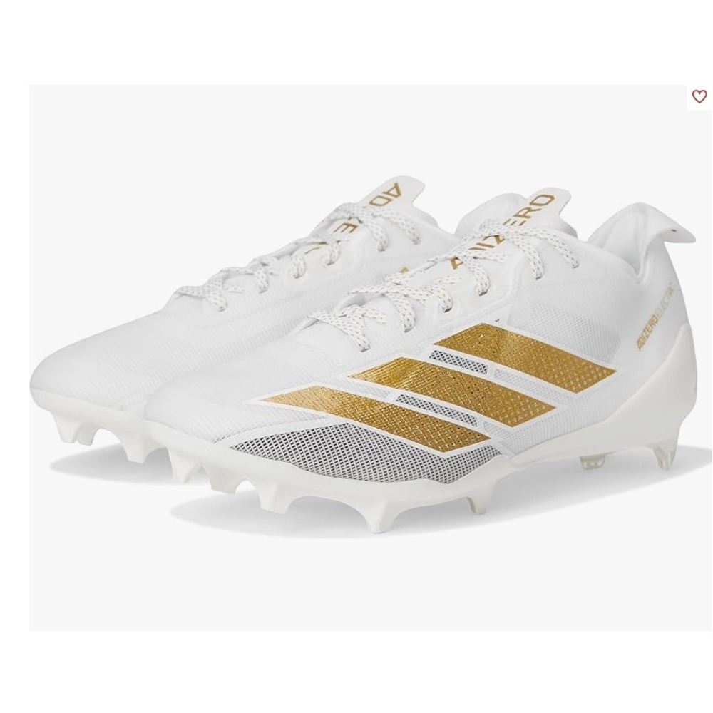 adidas Adizero Electric 10 White Gold Football Cleats IG1855 EUC Rugby Baseball